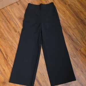 Calvin Klein Black Elastic Waist Pull On Wide Leg Pants Size Small